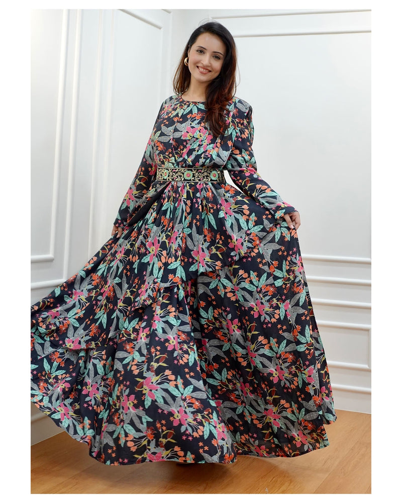 Cindysus Women Prom Gown Long Maxi Dress Floral Print Bridesmaid Dresses  Evening Sundress Elegant Navy Blue XL - Walmart.com